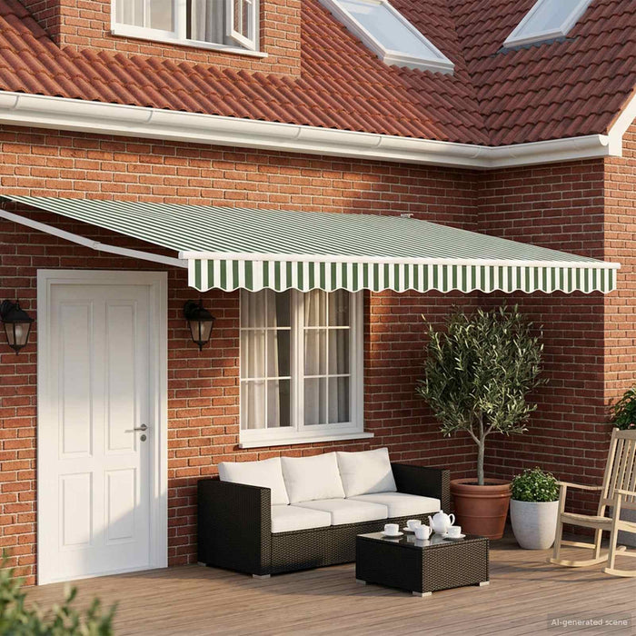 Cort electric retractabil Verde și alb 4,5 × 3 m - WALTI WALTI