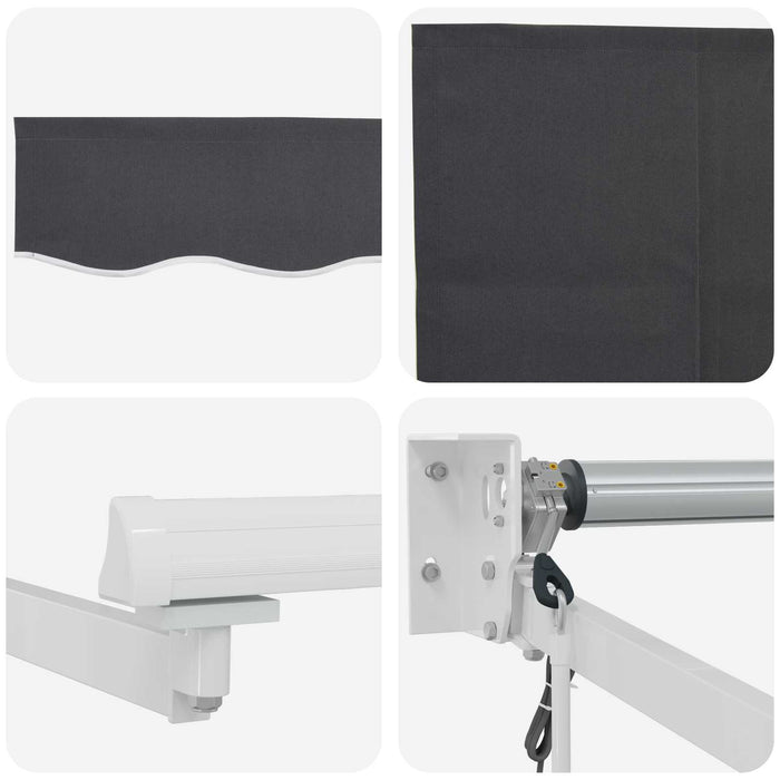 Cort electric retractabil Antracit și Alb 5 x 3 m - WALTI WALTI