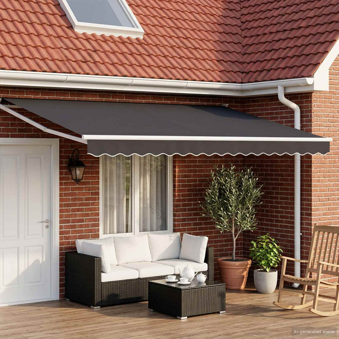 Cort electric retractabil Antracit și Alb 5 x 3 m - WALTI WALTI
