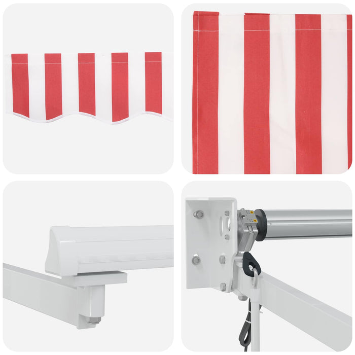 Cort electric retractabil Roșu și Alb 5 x 3 m - WALTI WALTI
