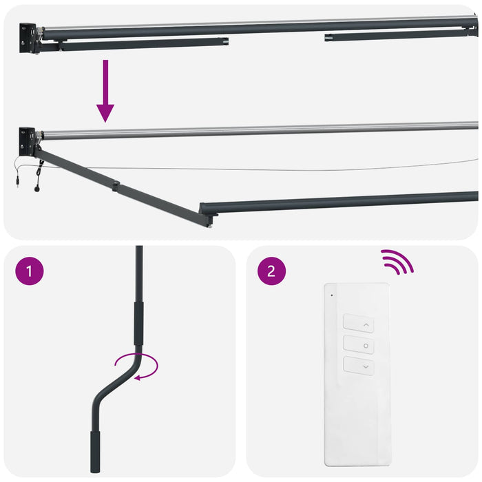 Cort electric retractabil Bej și antracit 3,5 x 2 m - WALTI WALTI