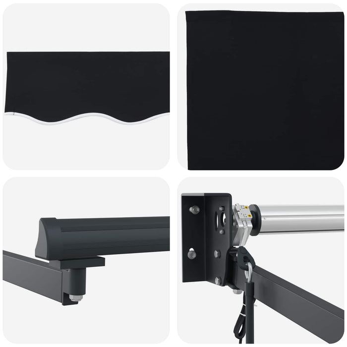 Cort electric retractabil Negru și antracit 3,5 x 2,5 m - WALTI WALTI