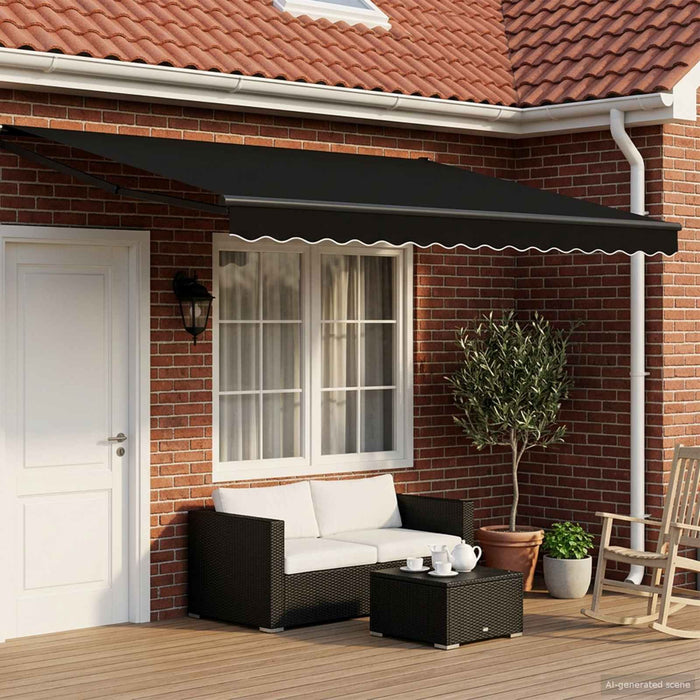Cort electric retractabil Negru și antracit 4 × 3 m WALTI