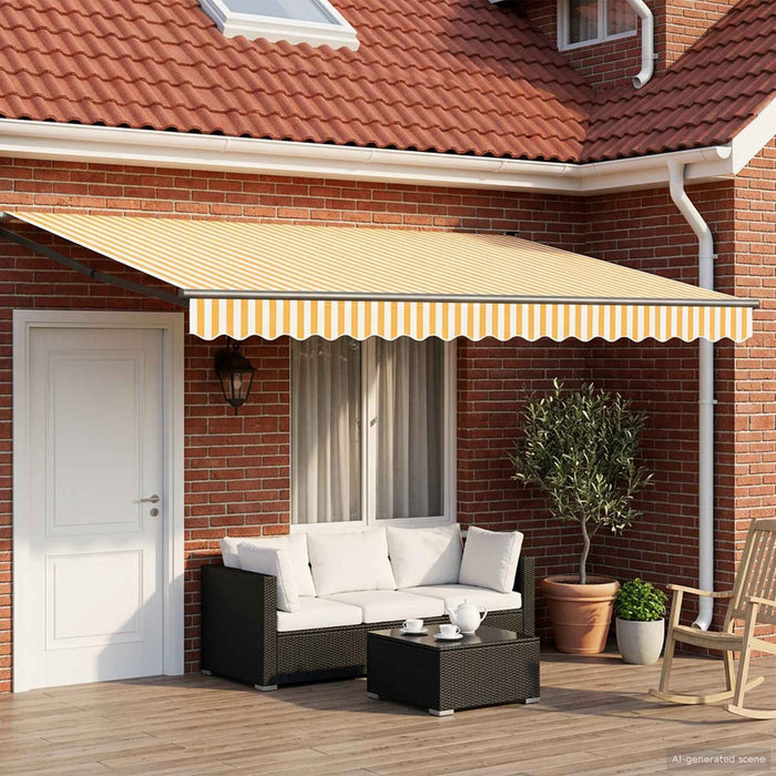 Cort electric retractabil Portocaliu, Alb, Antracit 4,5 × 3 m - WALTI WALTI