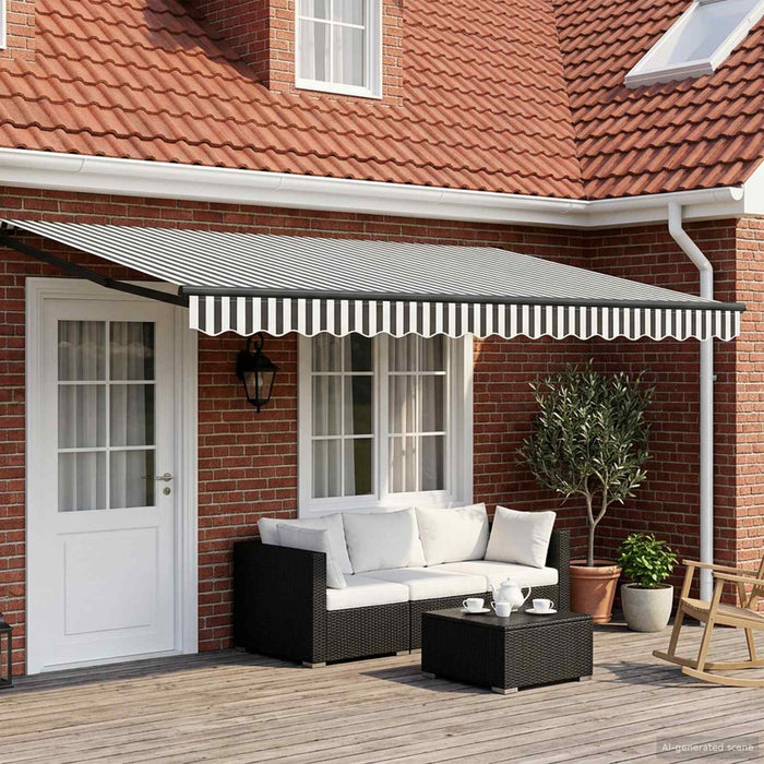 Cort electric retractabil Antracit și Alb 4,5 × 3 m - WALTI WALTI