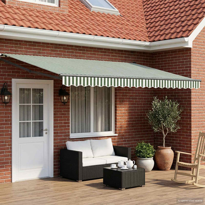 Cort electric retractabil Verde, Alb, Antracit 4,5 × 3 m - WALTI WALTI