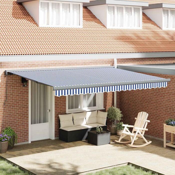 Cortina Retractabilă Albastru și Alb 400 × 300 cm - WALTI WALTI