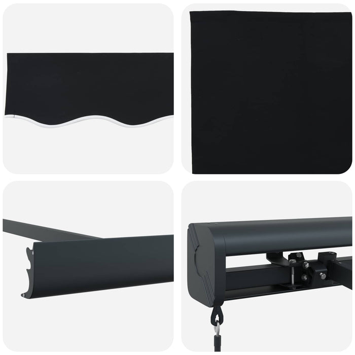 Cortina Retractabilă Negru 4 × 3 m Pânză și Aluminiu - WALTI WALTI