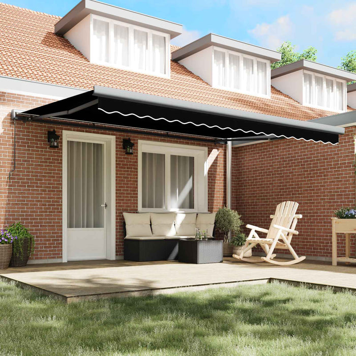 Cortina Retractabilă Negru 4 × 3 m Pânză și Aluminiu - WALTI WALTI