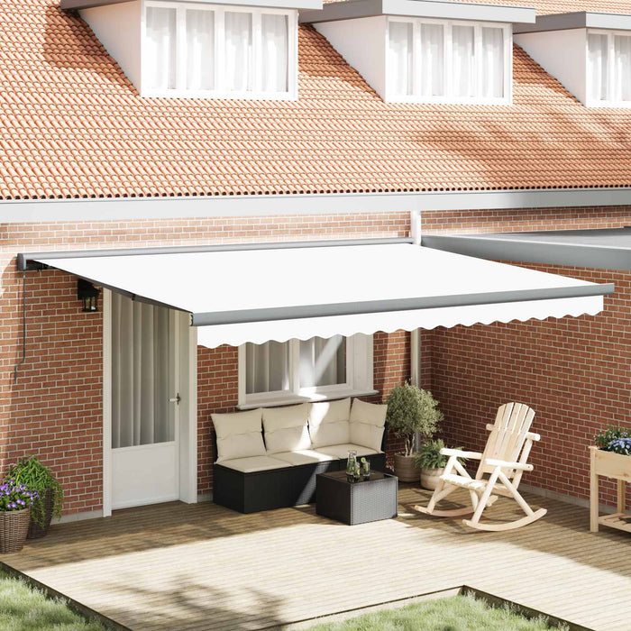 Cortina Retractabilă Alb 4 × 3 m Pânză și Aluminiu - WALTI WALTI
