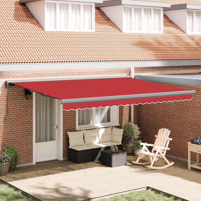 Cortina Retractabilă Roșu 4 × 3 m Pânză și Aluminiu - WALTI WALTI