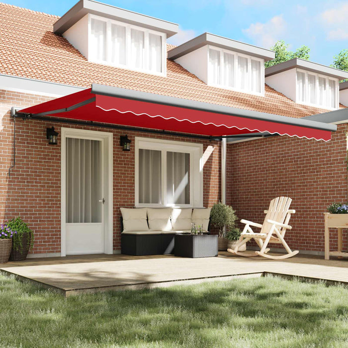 Cortina Retractabilă Roșu 4 × 3 m Pânză și Aluminiu - WALTI WALTI