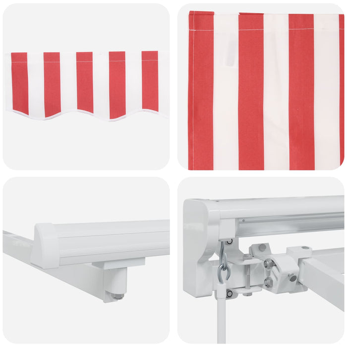 Copertină retractabilă manuală Roșu și Alb 3 x 2,5 m WALTI