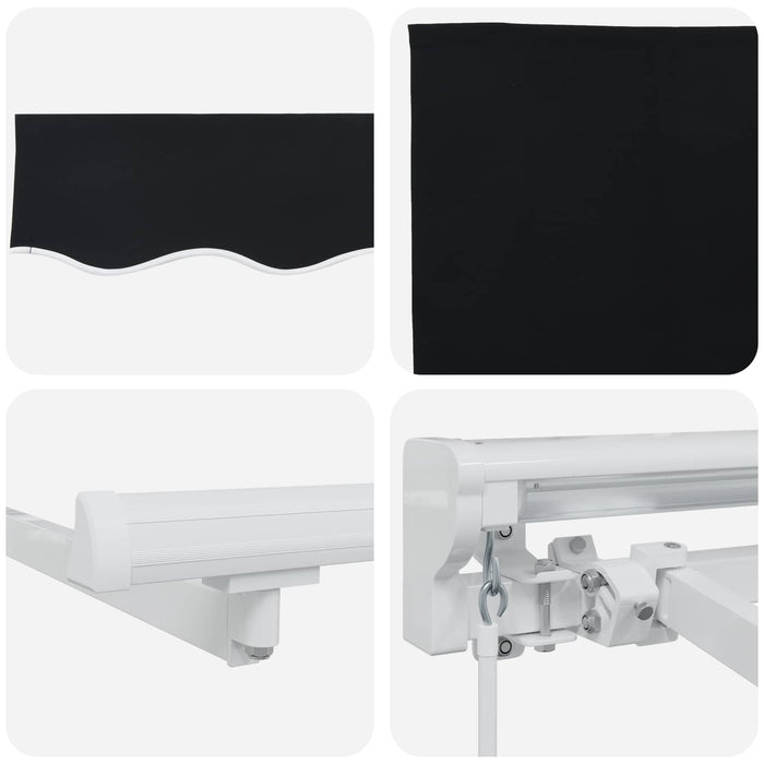 Copertină retractabilă manuală Negru 3 x 2,5 m - WALTI WALTI