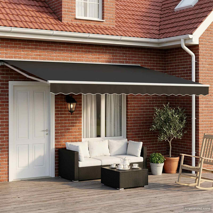 Copertină retractabilă manuală Negru 4 × 3 m WALTI