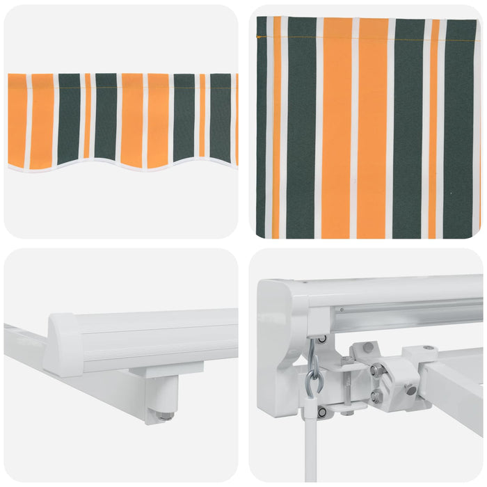 Copertină retractabilă manuală Verde și galben 4,5 × 3,5 m - WALTI WALTI