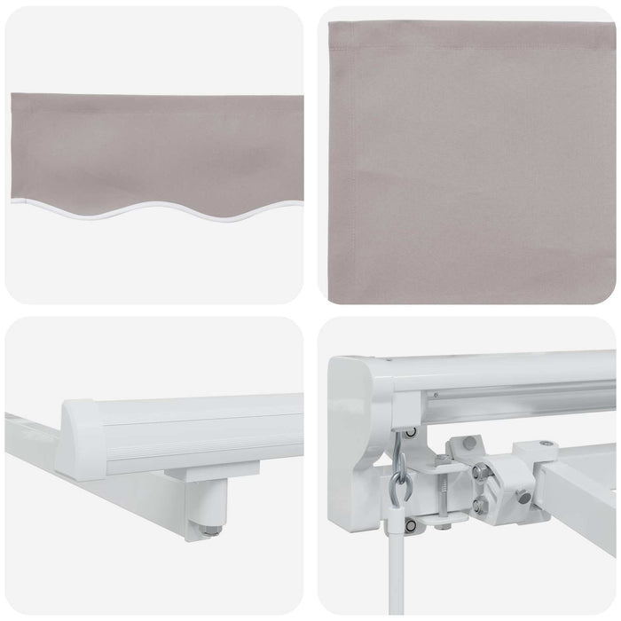 Copertină retractabilă manuală Gri deschis 5 x 3 m - WALTI WALTI