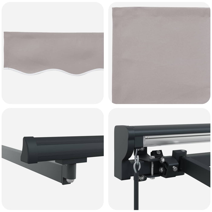 Copertină retractabilă manuală Gri deschis 2,5 x 2 m - WALTI WALTI