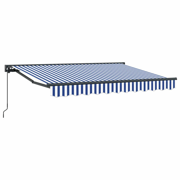 Copertină retractabilă manuală Albastru și Alb 3 x 2 m - WALTI WALTI