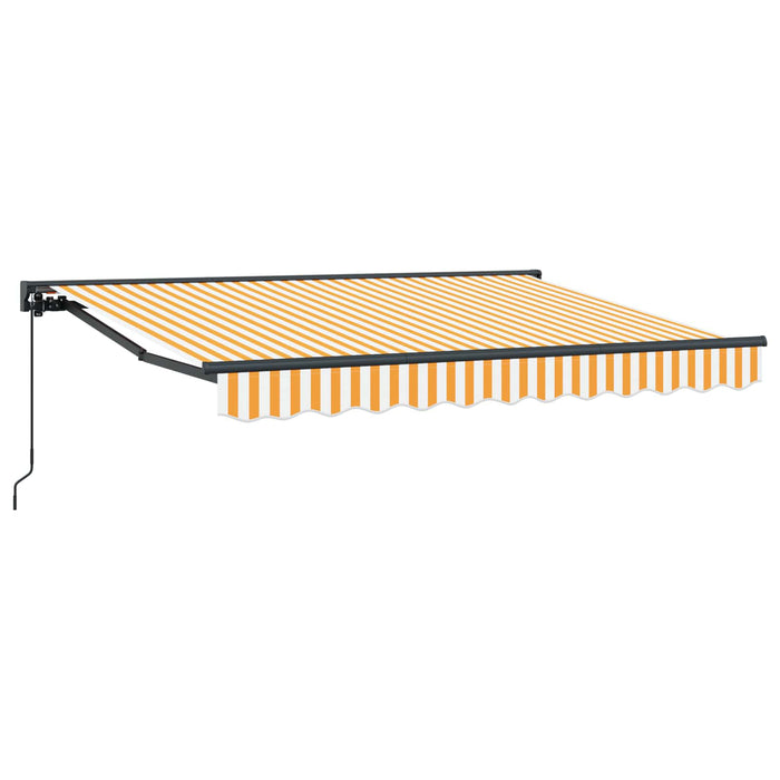Copertină retractabilă manuală Galben și alb 3 x 2 m - WALTI WALTI