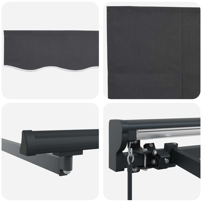 Copertină retractabilă manuală Antracit 3 x 2 m WALTI