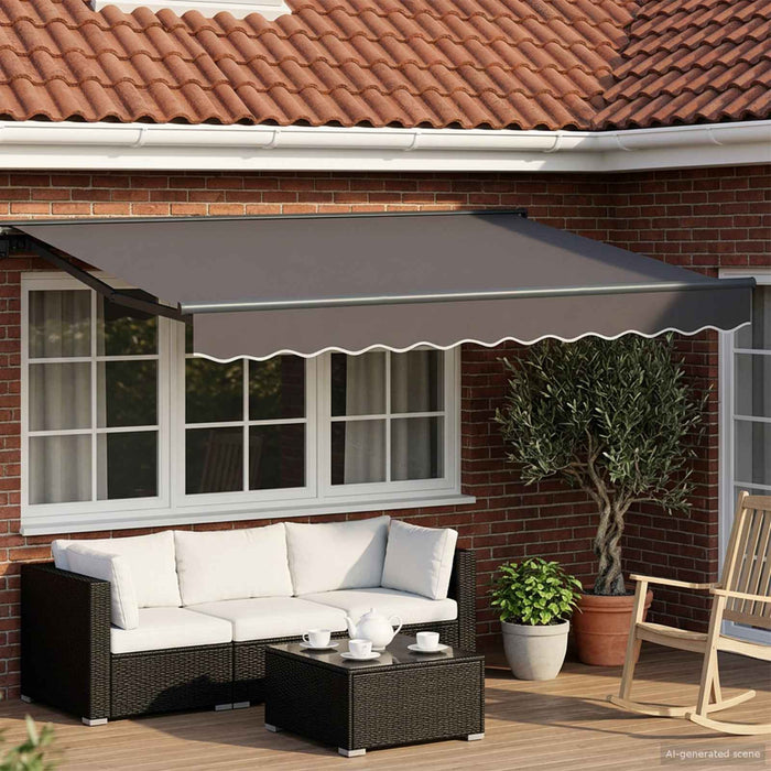 Copertină retractabilă manuală Antracit 3 x 2 m WALTI