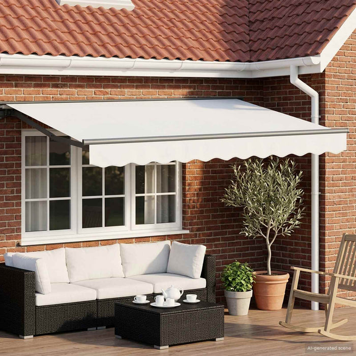 Copertină retractabilă manuală Alb 3 x 2 m WALTI