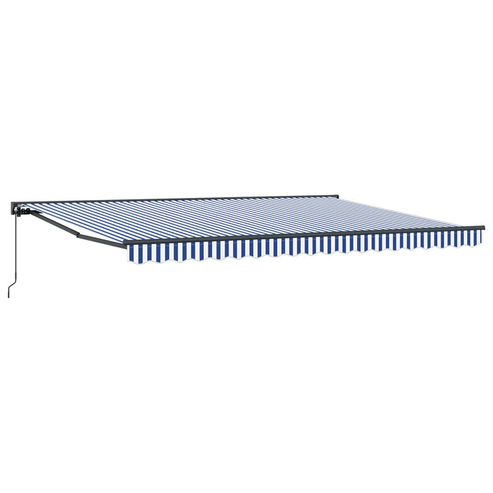 Copertină retractabilă manuală Albastru și Alb 4 x 2 m - WALTI WALTI