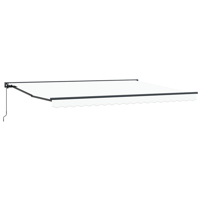 Copertină retractabilă manuală Alb 4 × 3,5 m - WALTI WALTI