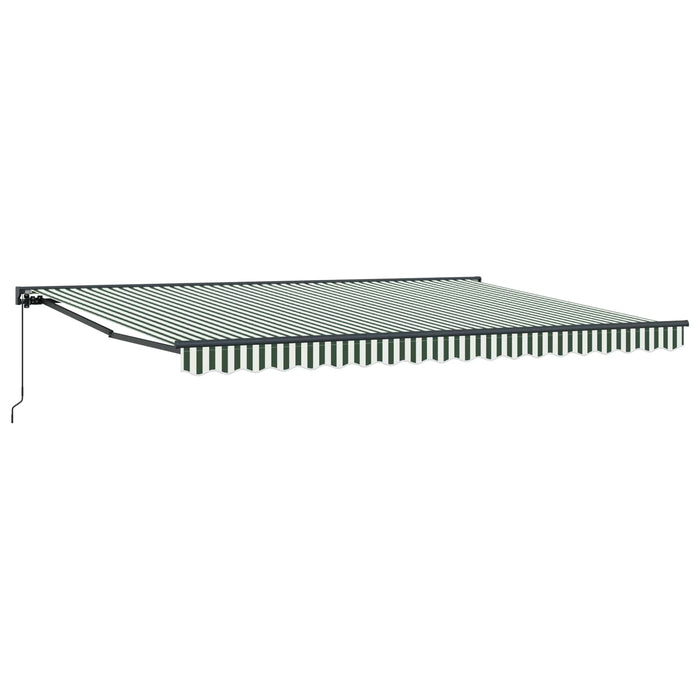 Copertină retractabilă manuală Verde și alb 4,5 × 3,5 m - WALTI WALTI