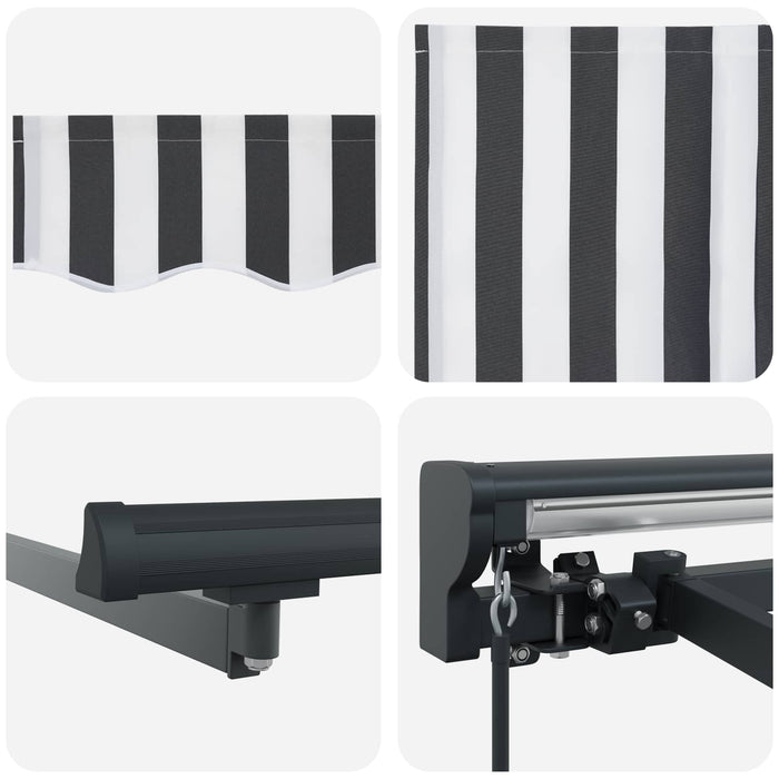 Copertină retractabilă manuală Antracit și Alb 5 × 3,5 m - WALTI WALTI