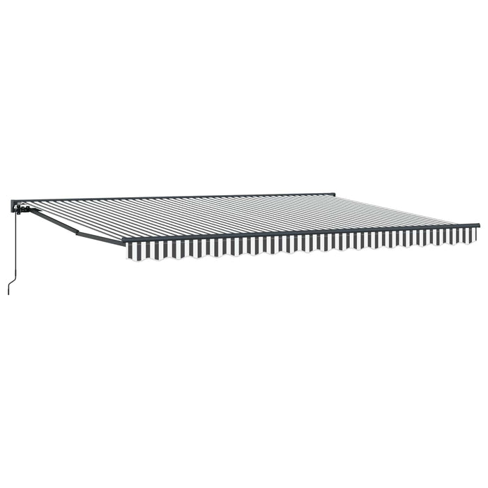 Copertină retractabilă manuală Antracit și Alb 5 × 3,5 m - WALTI WALTI