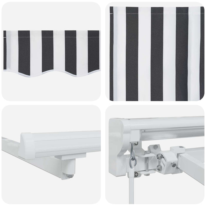 Cadru manual de marchiză cu LED-uri Antracit și Alb 4,5 × 3 m - WALTI WALTI