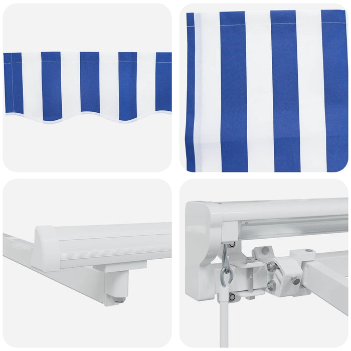 Cadru manual de marchiză cu LED-uri Albastru și Alb 5 x 3 m - WALTI WALTI