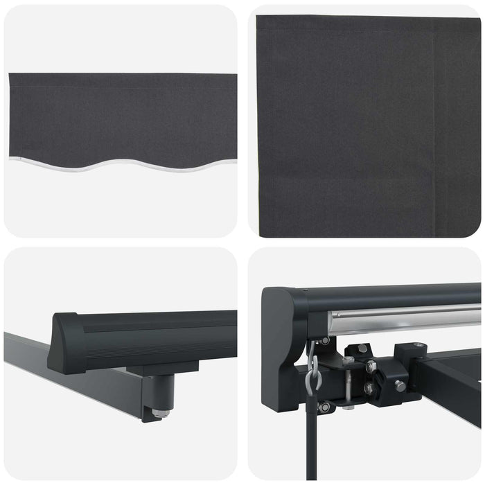 Cadru manual de marchiză cu LED-uri Antracit 4 x 2 m - WALTI WALTI
