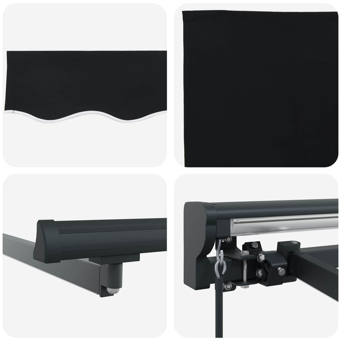 Cadru manual de marchiză cu LED-uri Negru 3,5 x 2,5 m - WALTI WALTI