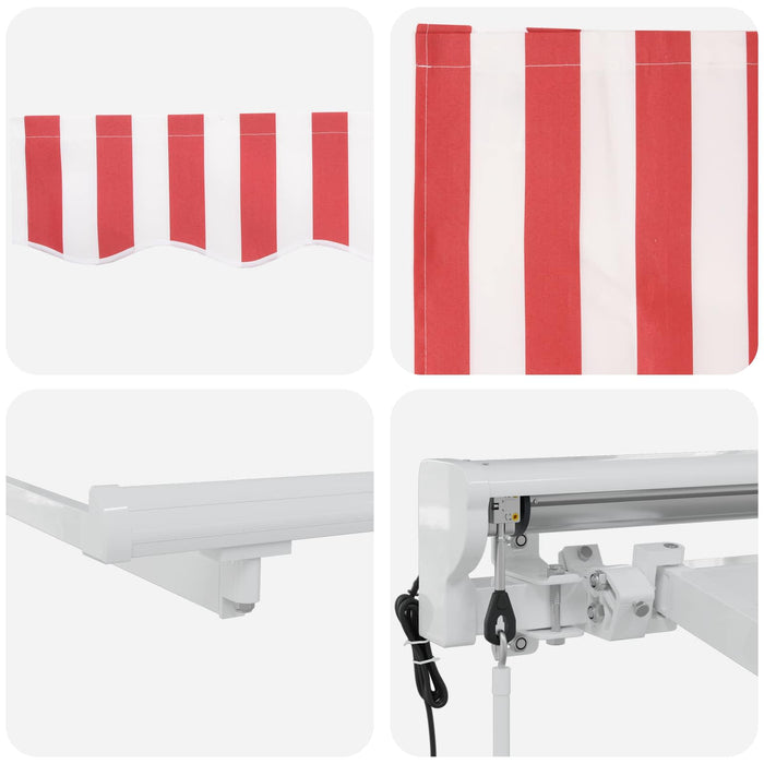 Cort electric retractabil Roșu și Alb 3 x 2,5 m WALTI