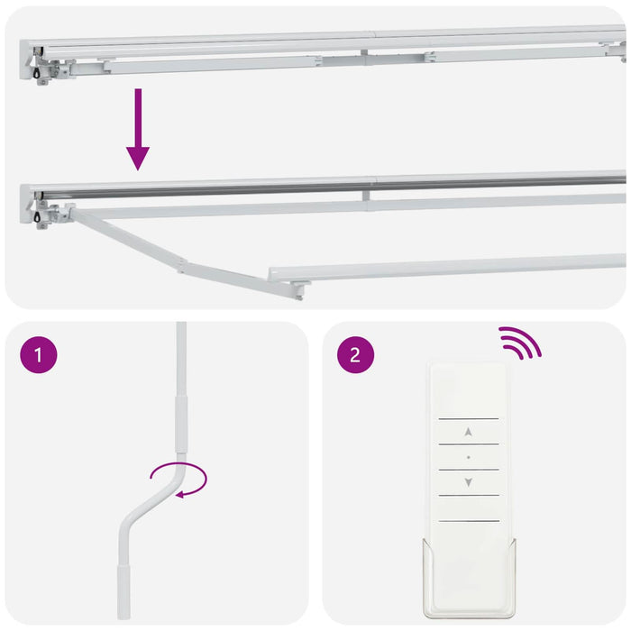 Cort electric retractabil Galben, Gri și Alb 3,5 x 2,5 m - WALTI WALTI