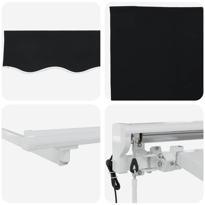 Cort electric retractabil Negru 4 × 3 m - WALTI WALTI