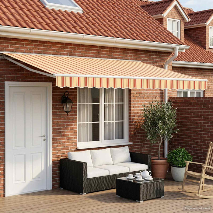 Cort electric retractabil Galben și portocalie 5 x 3 m WALTI