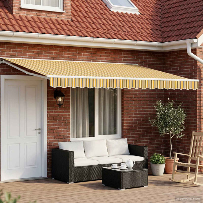 Cort electric retractabil Galben, Gri și Alb 5 x 3 m WALTI