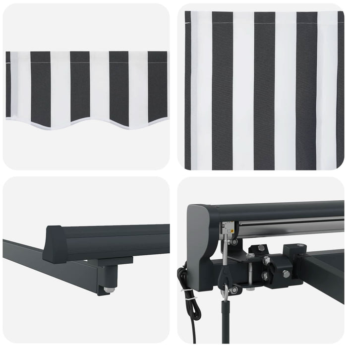 Cort electric retractabil Antracit și Alb 2,5 x 2 m - WALTI WALTI