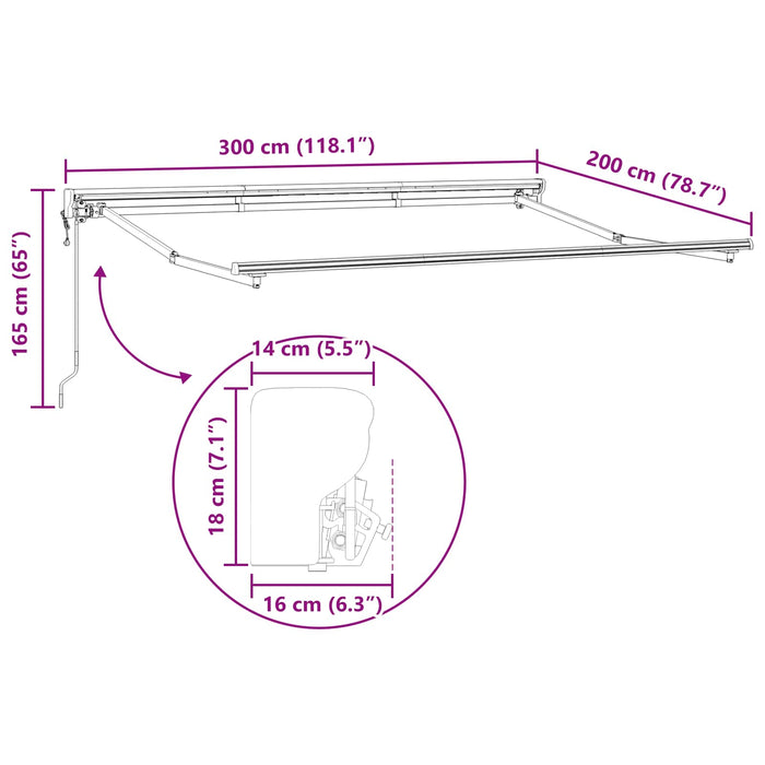 Cort electric retractabil Galben și alb 3 x 2 m - WALTI WALTI