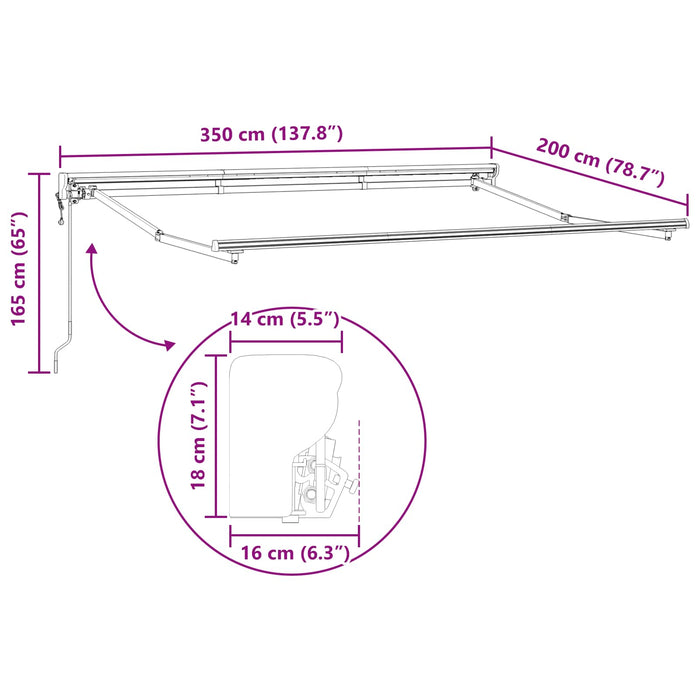 Cort electric retractabil Bej 3,5 x 2 m - WALTI WALTI