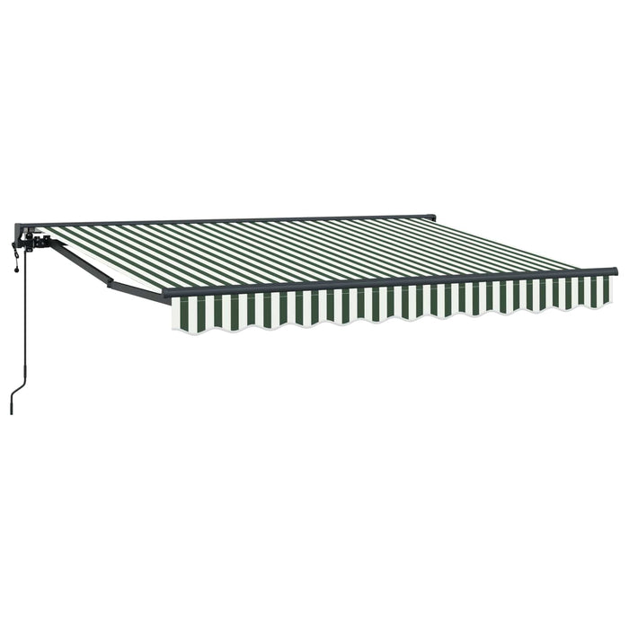 Cort electric retractabil Verde și alb 3,5 x 2 m WALTI