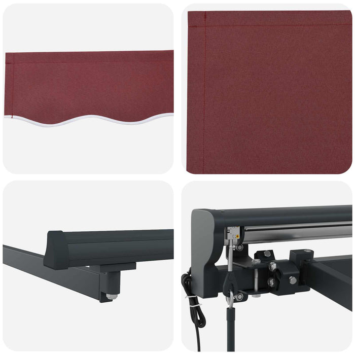 Cort electric retractabil Burgundy 5 × 3,5 m - WALTI WALTI