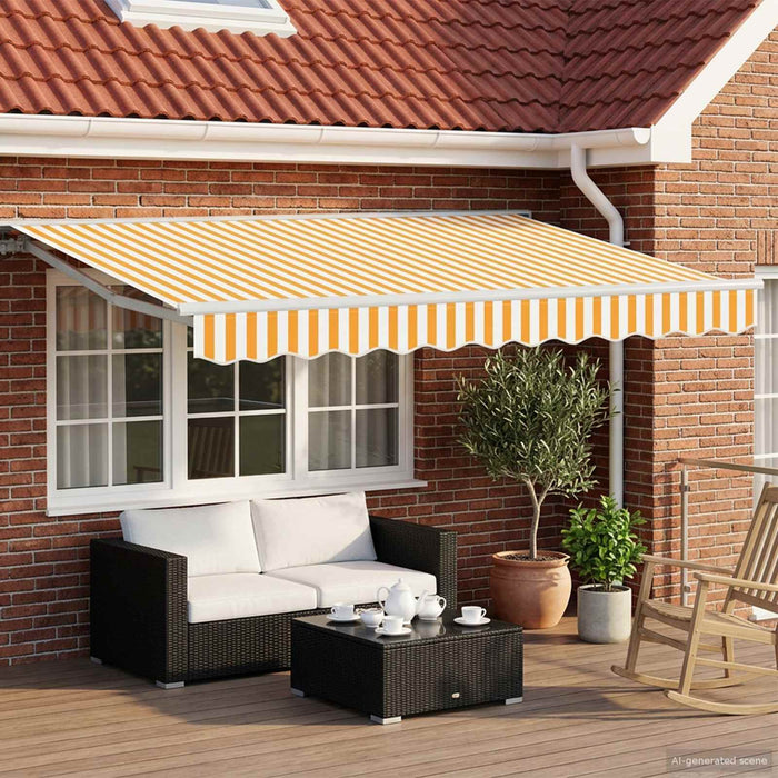 Cort electric retractabil Galben și alb 2,5 x 2 m WALTI