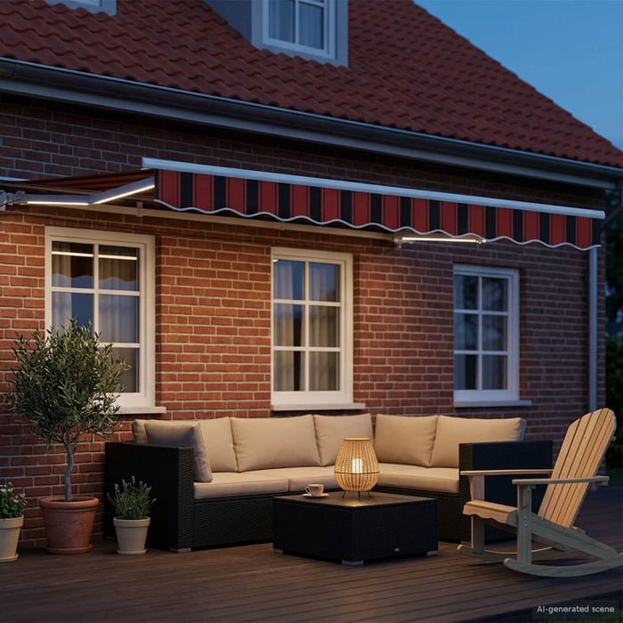 Cort electric retractabil Portocaliu, Alb și Negru 2,5 x 2 m WALTI