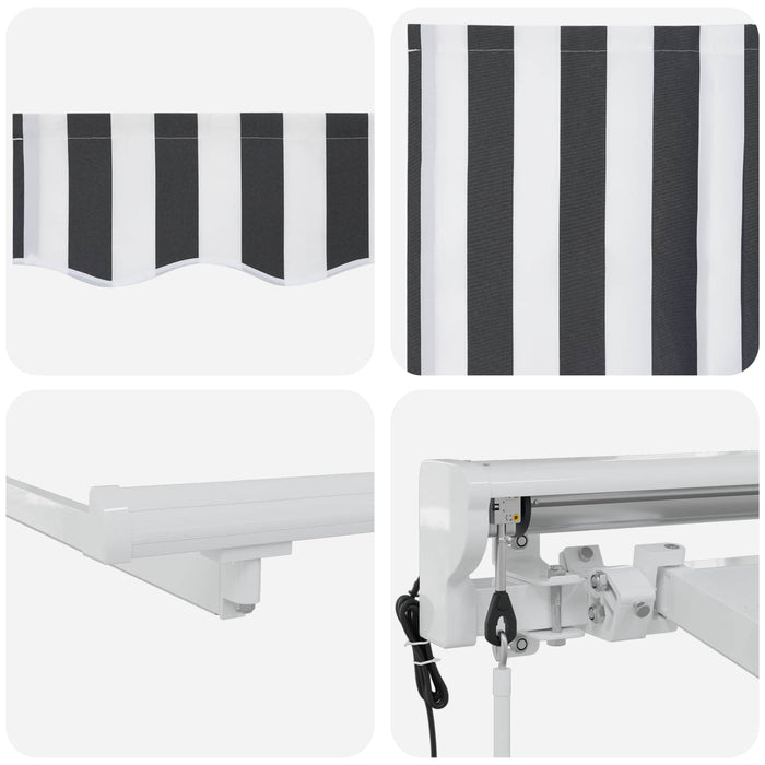 Cort electric retractabil Antracit și Alb 2,5 x 2 m WALTI