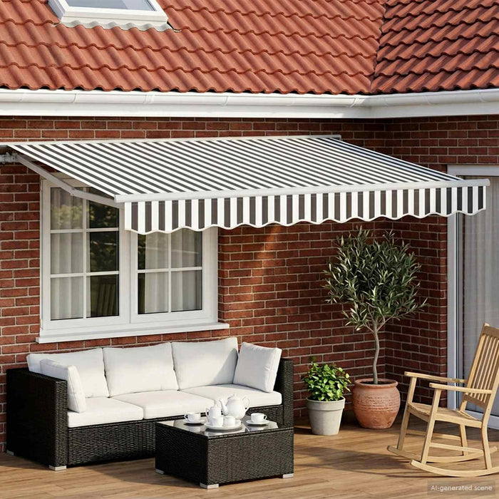 Cort electric retractabil Antracit și Alb 2,5 x 2 m WALTI